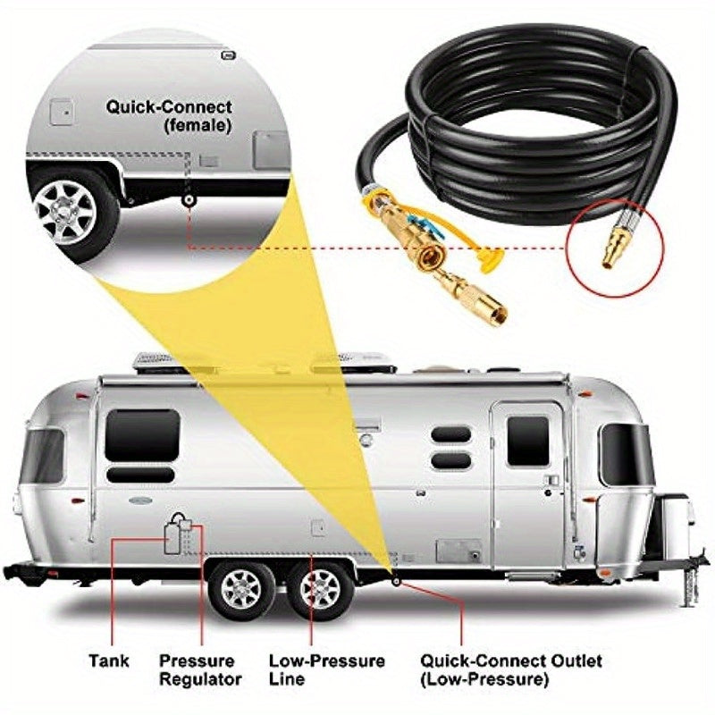 12 Low Pressure RV Propane Hose with Quick-Connect Fitting - Safe & Durable for Blackstone Tabletop Grill, Perfect BBQ & Grill Accessories for Outdoor Cooking Adventures, Fits 17 & 22 Models