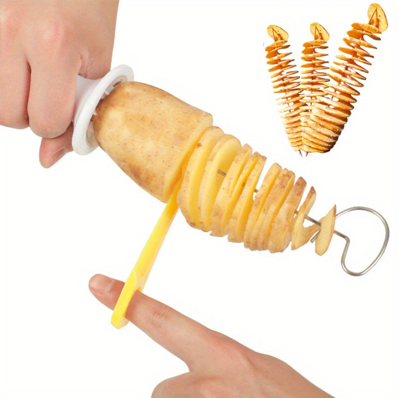 6pcs/set Portable Potato BBQ Skewers For Camping Chips Maker Potato Slicer Potato Spiral Cutter Barbecue Tools Kitchen Accessories