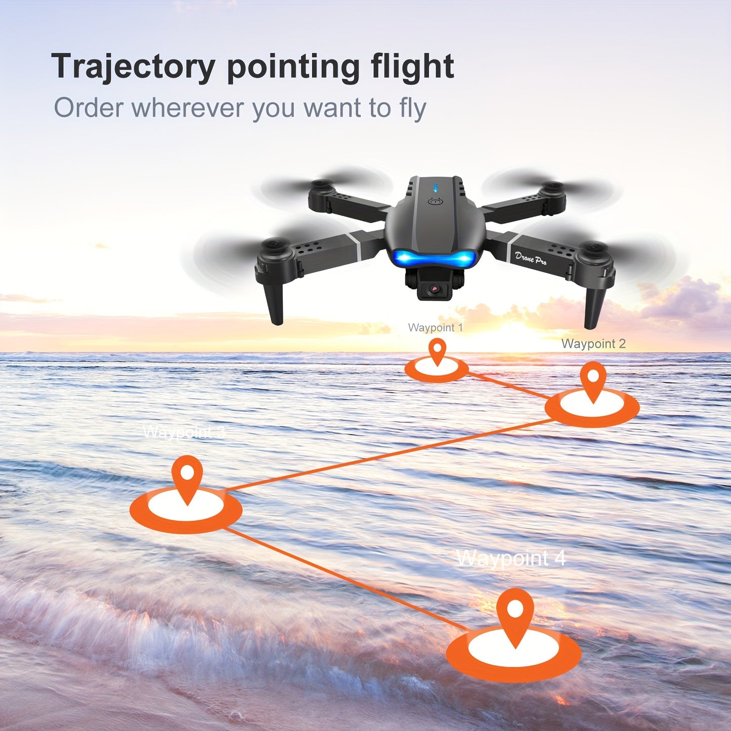 Dual Camera Foldable E99 Drone - RC Drone Toy for Beginners, Indoor and Outdoor UAV - Affordable Halloween Christmas Gift