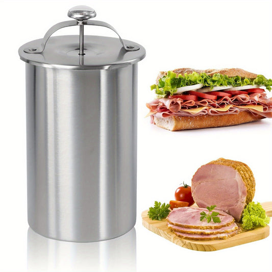 1pc, Stainless Steel Round Shape Meat Maker Machine For Making Healthy Homemade Deli Meat Sandwich, Seafood Meat Poultry Patty Gourmet Cooking Tools, Kitchen Stuff
