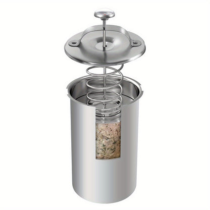 1pc, Stainless Steel Round Shape Meat Maker Machine For Making Healthy Homemade Deli Meat Sandwich, Seafood Meat Poultry Patty Gourmet Cooking Tools, Kitchen Stuff