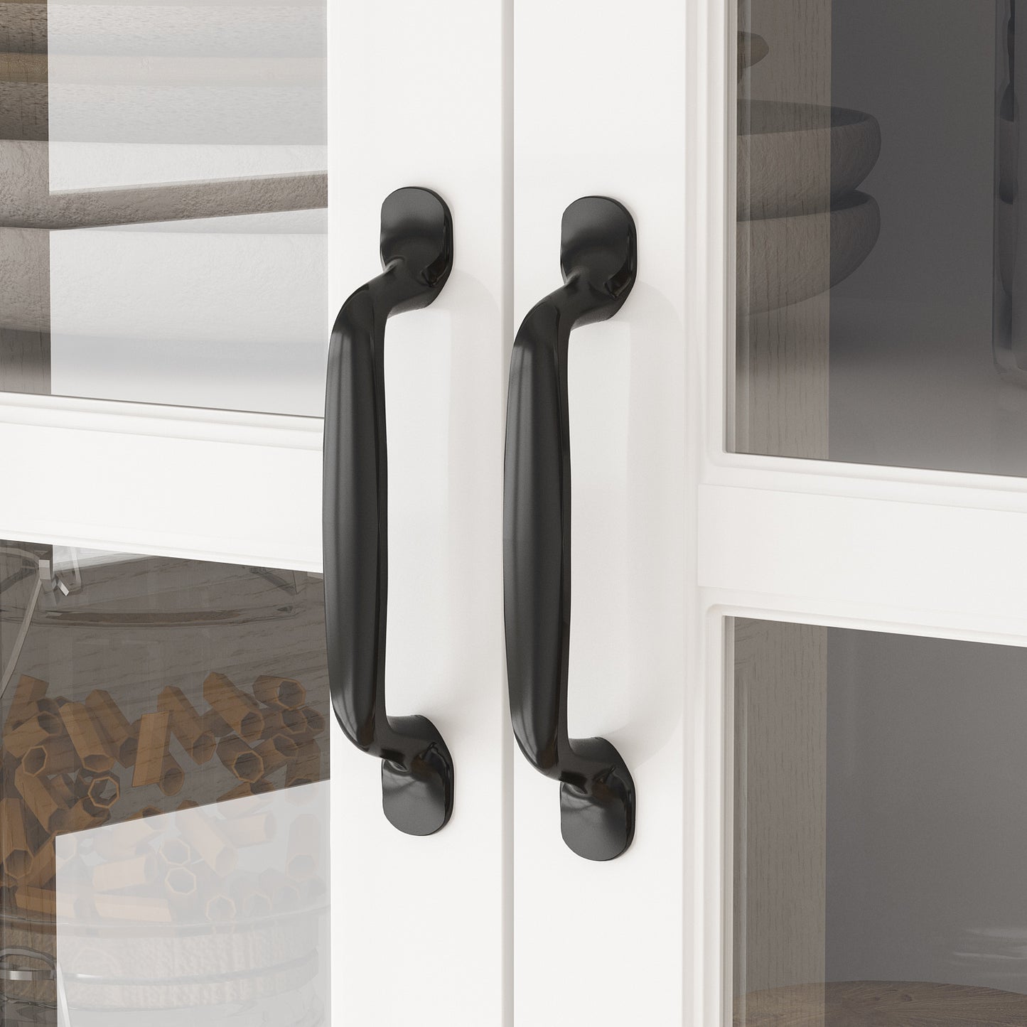 1pc Large Kitchen Hutch Storage Cabinet Sideboard With Hutch & Glass Doors, Pantry Cabinet And Kitchen Storage, Drawers & Shelves And Doors, For Hallway White (63''W X 15.7''D X 78.7''H)