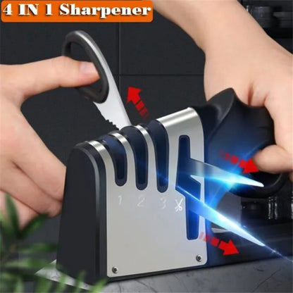 4-in-1 Professional Tungsten Fast Sharpener for Kitchen Knives and Scissors - Household Knife Tool