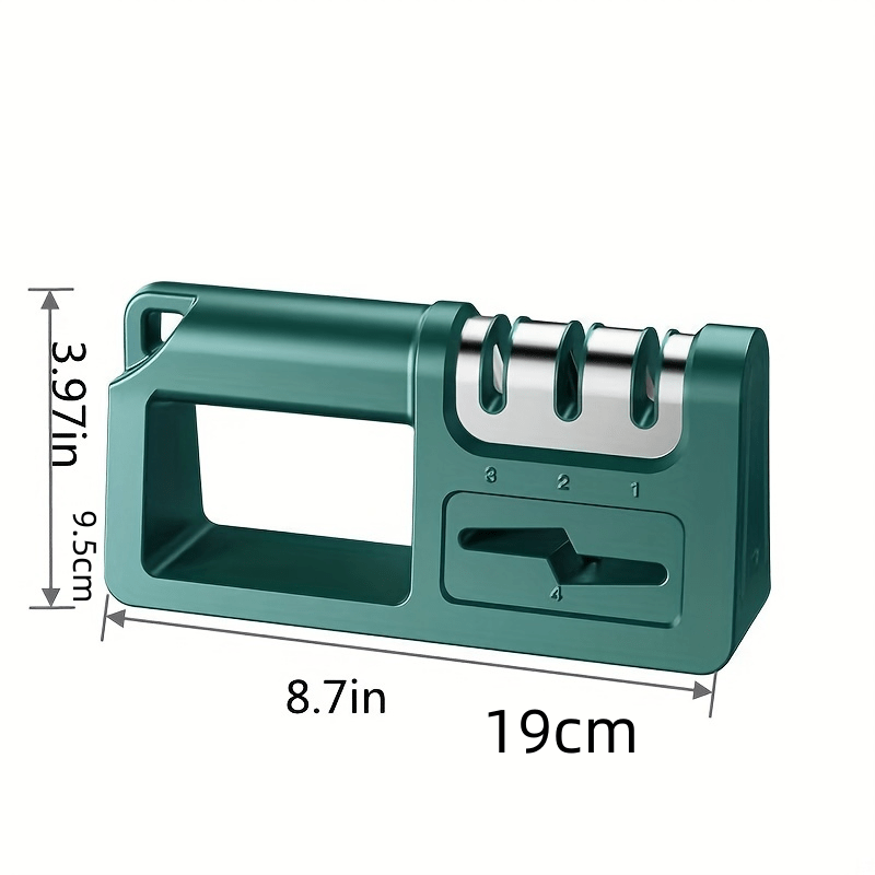[1pc Four-in-One Quick Sharpener] 1pc Diamond Sharpening Stone, Multi-Functional Four-in-One Manual Quick Sharpener for Kitchen Knives, Scissors, and Tools - Household Sharpener with Coarse and Fine Slots