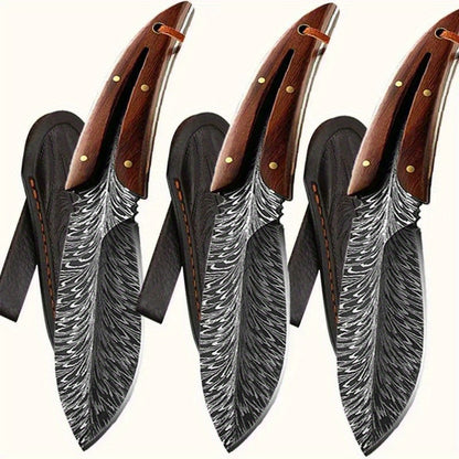 Professional Kitchen Knives with Knife Sheath Stainless Steel Boning Knife Vegetable Cutter Fruit Paring Knife for Hobby Knife