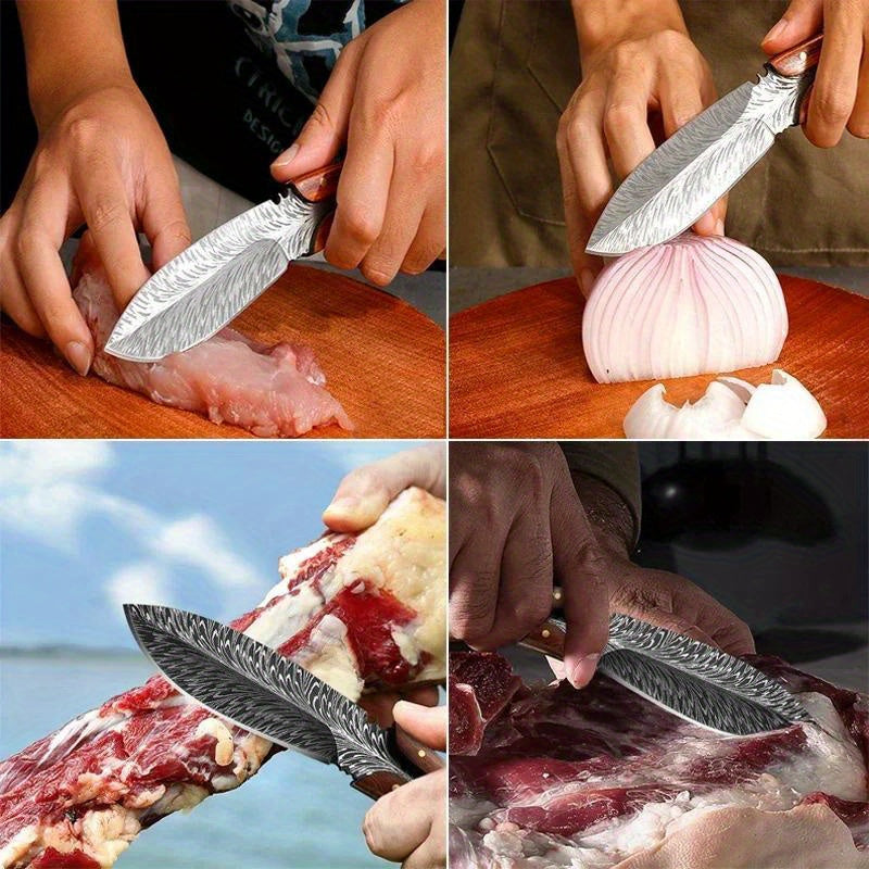 Professional Kitchen Knives with Knife Sheath Stainless Steel Boning Knife Vegetable Cutter Fruit Paring Knife for Hobby Knife
