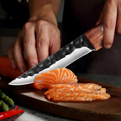 1PC Boning Knife Professional 6.5" Forged Kitchen Knife Chef Knife Butcher Fish Filleting Meat Cleaver Stainless Steel Cooking Tools Camping Knife HuntingKnife for Outdoor