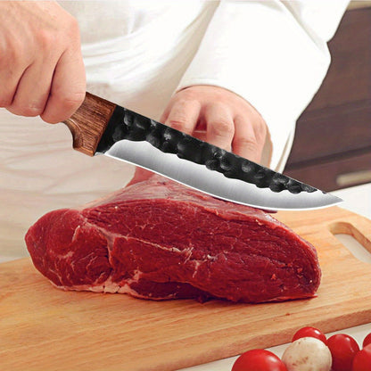 1PC Boning Knife Professional 6.5" Forged Kitchen Knife Chef Knife Butcher Fish Filleting Meat Cleaver Stainless Steel Cooking Tools Camping Knife HuntingKnife for Outdoor