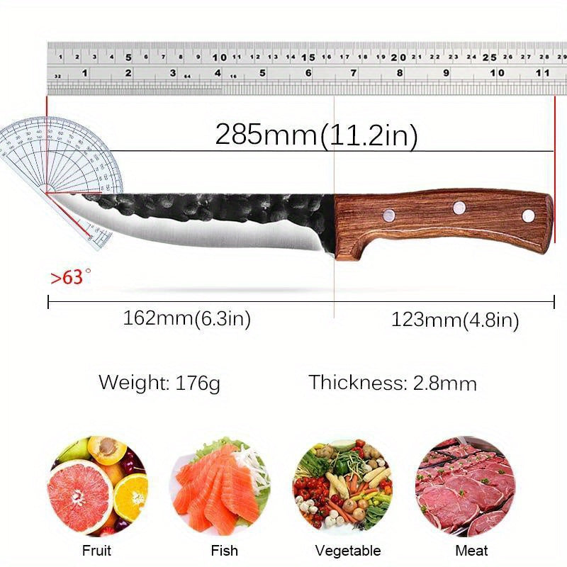 1PC Boning Knife Professional 6.5" Forged Kitchen Knife Chef Knife Butcher Fish Filleting Meat Cleaver Stainless Steel Cooking Tools Camping Knife HuntingKnife for Outdoor