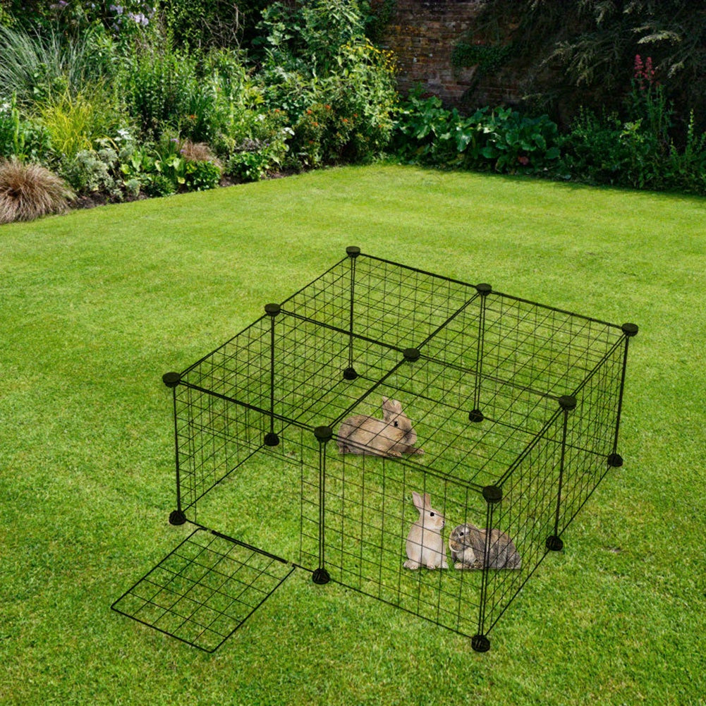 1PCSmall Animal Exercise Pen Crate Kennel Hutch for GuineaPet Playpen Bunny Cage Pet Pens Lightweight Portable Pet Fence with Anti- Slip Features, Suitable for Hedgehogs, Hamsters, and Rabbits- Pet Toys