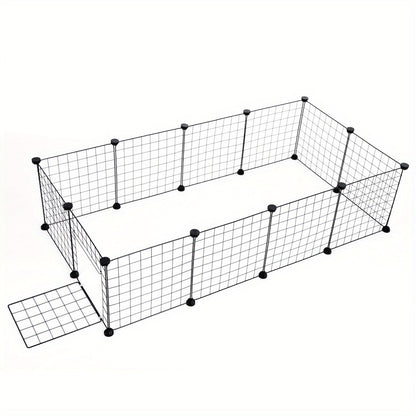 1PCSmall Animal Exercise Pen Crate Kennel Hutch for GuineaPet Playpen Bunny Cage Pet Pens Lightweight Portable Pet Fence with Anti- Slip Features, Suitable for Hedgehogs, Hamsters, and Rabbits- Pet Toys