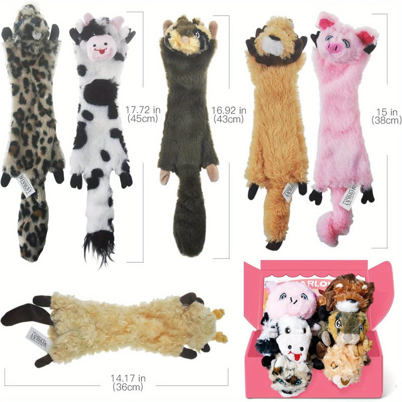 Halloween& Christmas SHARLOVY Dog Squeaky Toys No Stuffing 6 Pack Dog Toys Crinkle Dog Toys for Small Dogs Durable Dog Chew Toys Plush Cute Animals Natural Puppy Toys for Teething Pet Toys Squeak