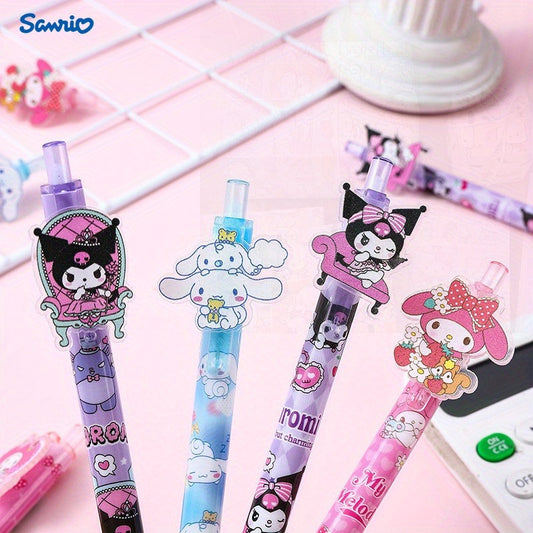 Assorted Cute Character Press Gel Pens - Quick-Dry Writing Instruments, 48pcs, Ideal for Students and Party Favors, Ages 14+, Plastic, White - Study & Exam Essentials