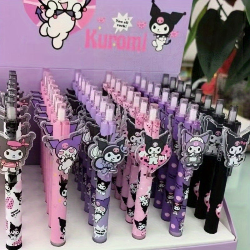 Assorted Cute Character Press Gel Pens - Quick-Dry Writing Instruments, 48pcs, Ideal for Students and Party Favors, Ages 14+, Plastic, White - Study & Exam Essentials