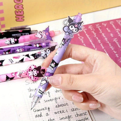 Assorted Cute Character Press Gel Pens - Quick-Dry Writing Instruments, 48pcs, Ideal for Students and Party Favors, Ages 14+, Plastic, White - Study & Exam Essentials