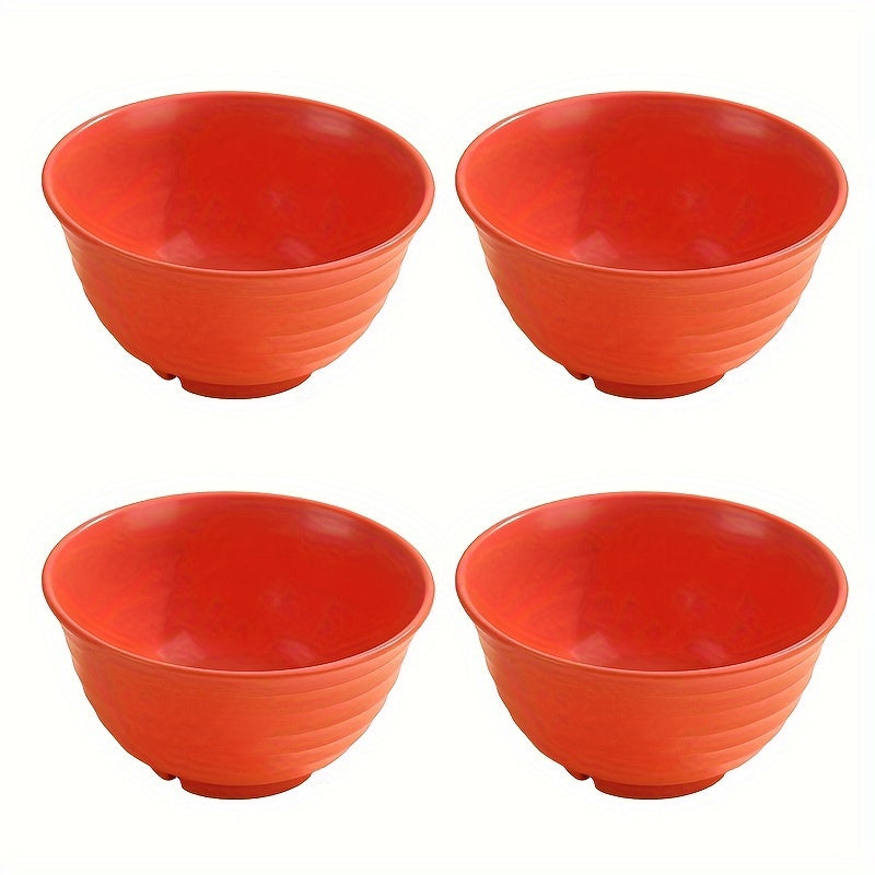 4pcs Wheat Straw Bowls Set, Microwavable And Dishwasher Safe, Soup Bowl, Salad Bowl, BPA-free, Odorless, Portable, Unbreakable, For Home Kitchen Camping, Dinnerware Accessories, Kitchen Supplies