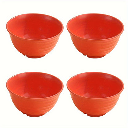 4pcs Wheat Straw Bowls Set, Microwavable And Dishwasher Safe, Soup Bowl, Salad Bowl, BPA-free, Odorless, Portable, Unbreakable, For Home Kitchen Camping, Dinnerware Accessories, Kitchen Supplies
