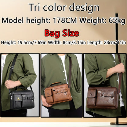 WEIXIER Herren-Umhängetasche, kompatibel mit / - Verstellbare Business- und Freizeit-Schultertasche, Bürotasche, Geschenk für Ehemann, Freund (Material)
