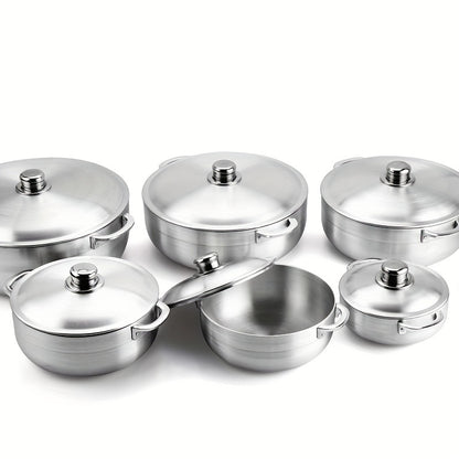 Premium Thickened Aluminum Cookware Set - Perfect for Outdoor Camping & Picnics, Includes Sanding Pot, Stockpot & Stretching Pot - Ideal Gift for Holidays