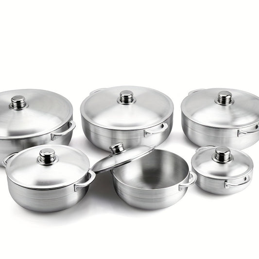 Premium Thickened Aluminum Cookware Set - Perfect for Outdoor Camping & Picnics, Includes Sanding Pot, Stockpot & Stretching Pot - Ideal Gift for Holidays