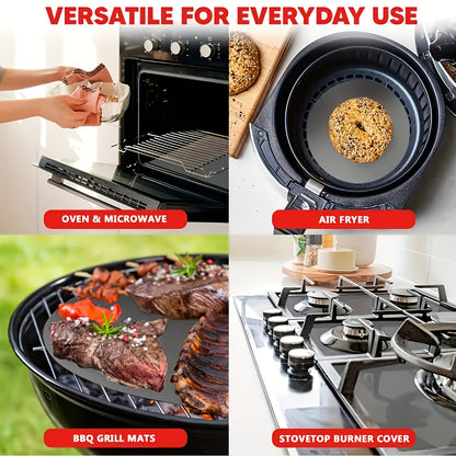 2pcs Non Stick Oven Liners for Bottom Of Electric Oven Thick Heavy Duty Oven Liners for Bottom Of Oven Mat for Bottom Of Oven Oven Liner for Electric Gas Grill, Free Party Favors BBQ Accessories Beech Vacation Essential