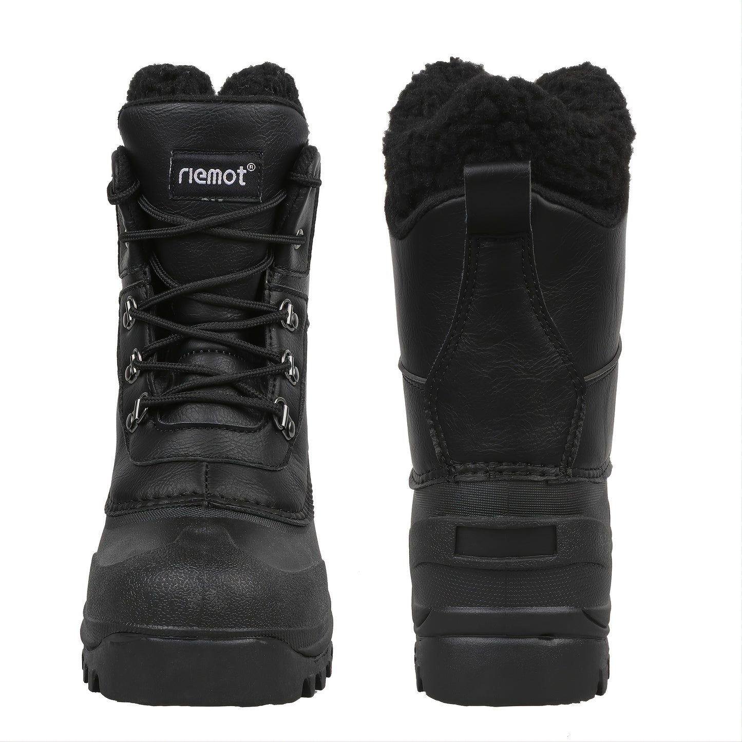 Bottes de neige RIEMOT pour homme, toutes saisons, de haute qualité, avec doublure polaire chaude - Semelle robuste en TPR, adhérence optimale, idéales pour la randonnée, le trekking et le jardinage - Chaussures d'extérieur hiver/été/automne