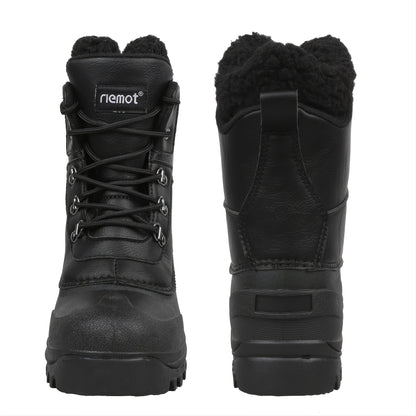 Bottes de neige RIEMOT pour homme, toutes saisons, de haute qualité, avec doublure polaire chaude - Semelle robuste en TPR, adhérence optimale, idéales pour la randonnée, le trekking et le jardinage - Chaussures d'extérieur hiver/été/automne