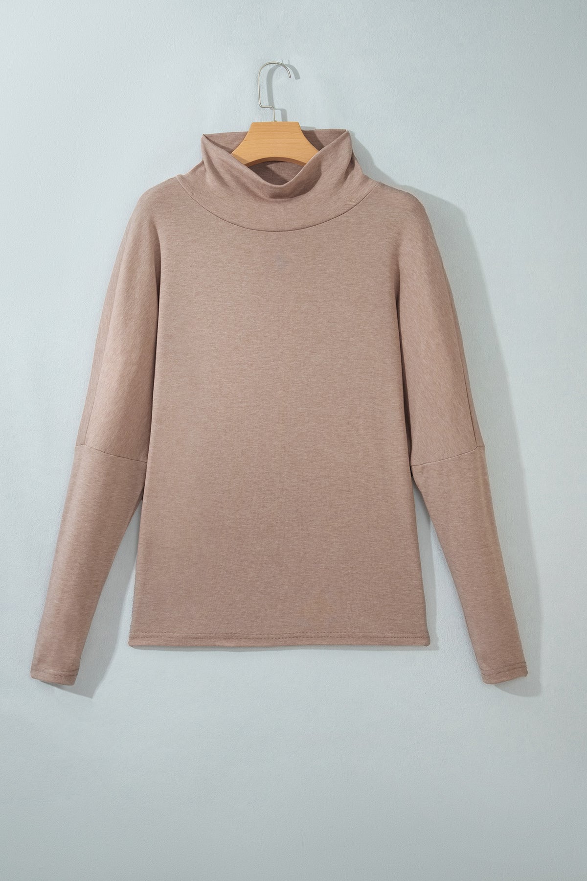 Smoke Gray High Neck Long Sleeve Top