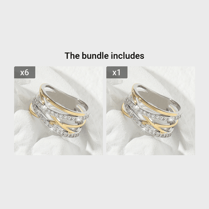 Luxuriöser Infinity-Zirkonia-Ewigkeitsring, 18 Karat vergoldet, perfektes Geschenk für Braut, Frau oder Mädchen – ideal für Hochzeit, Verlobung und Party.