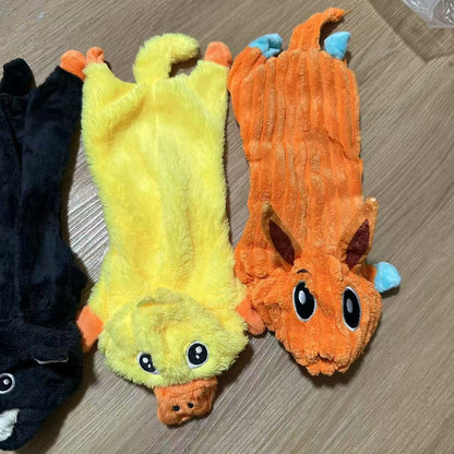 Flat No-Fill Squeaky Plush Dog Toys Dog Sound Toys Chew Toys Crinkle Dog Toys Durable Dog Chew Toys Plush Cute Animals Puppy Toys Teething Pet Toys Squeak for Small Dogs