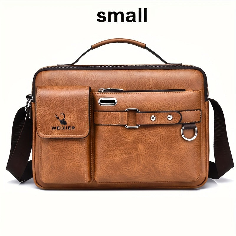 WEIXIER Herren-Umhängetasche, kompatibel mit / - Verstellbare Business- und Freizeit-Schultertasche, Bürotasche, Geschenk für Ehemann, Freund (Material)