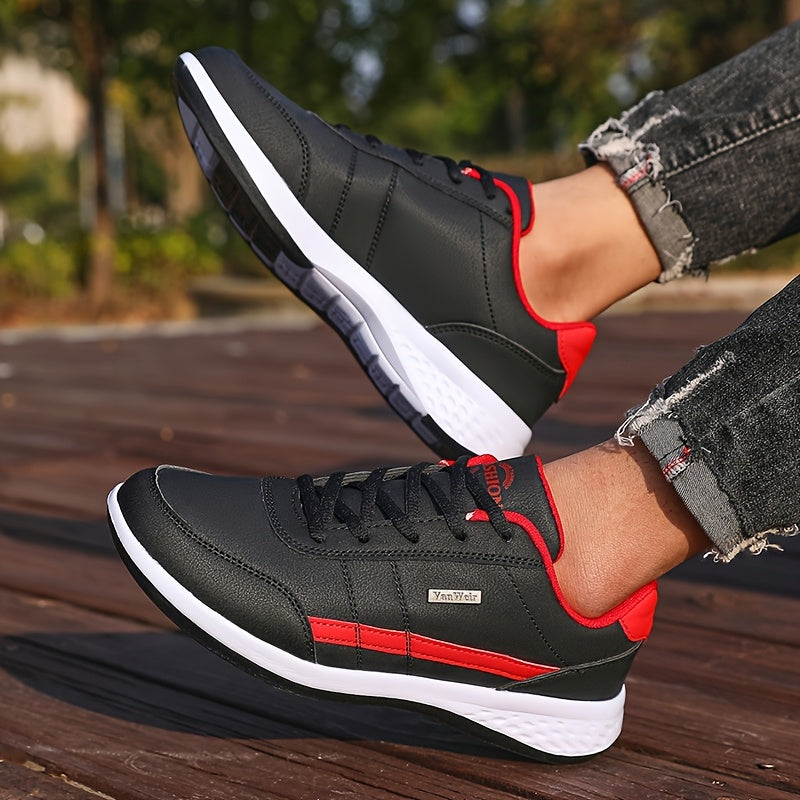 VanWeir Lightweight Men'S Shoes | Navy Blue/White, Lace-up Sports Shoes with MD/TPR Sole, Breathable Fabric Lining for Outdoor, Hiking & Casual Wear