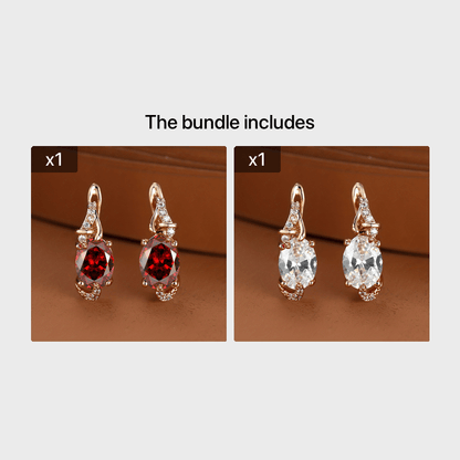 Elegante, 18 Karat vergoldete Ohrstecker mit blauem Stein – Rund- und Ovalschliff, synthetische Zirkonia, Ohrstecker aus Kupfer – Schmuck für jede Jahreszeit | Trendiges Design | Langlebige Vergoldung
