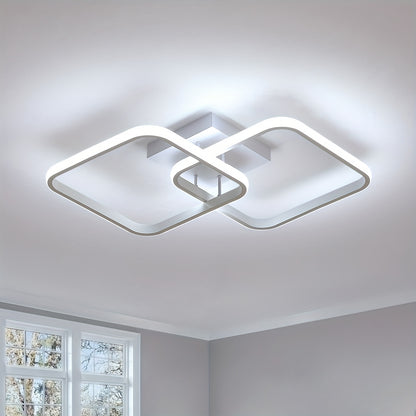 Modern Square Ceiling Light, LED Chandeliers, Aluminum Ceiling Light For Kitchen Dining Room Living Room Studio Office, 3000-6000K, Diameter Of Square Frame 11.42inch