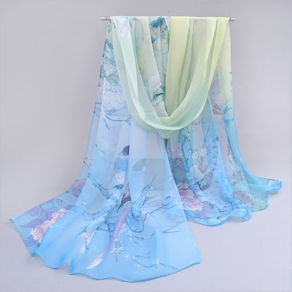 Eleganter, dünner Chiffonschal | Tiermuster, atmungsaktiv, winddicht, dekorativ, geeignet für Freizeit und Wochenende, maschinenwaschbar
