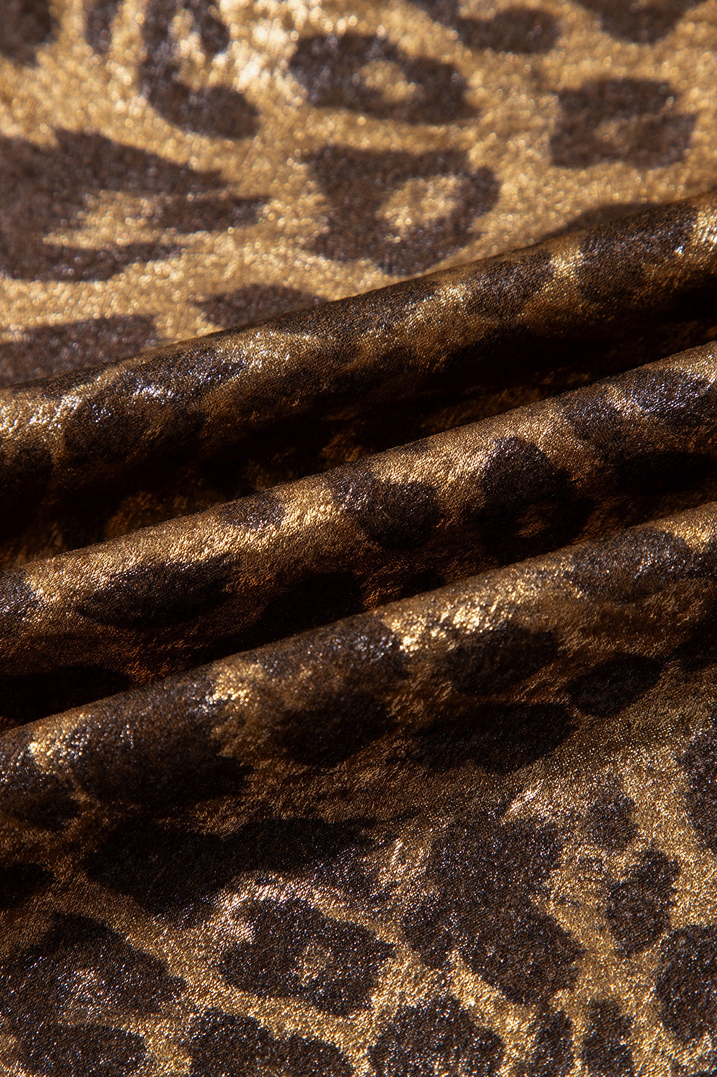 Multicolour Leopard Print Western Style Wide Leg Full Length Pants