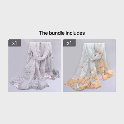 Eleganter, dünner Chiffonschal | Tiermuster, atmungsaktiv, winddicht, dekorativ, geeignet für Freizeit und Wochenende, maschinenwaschbar
