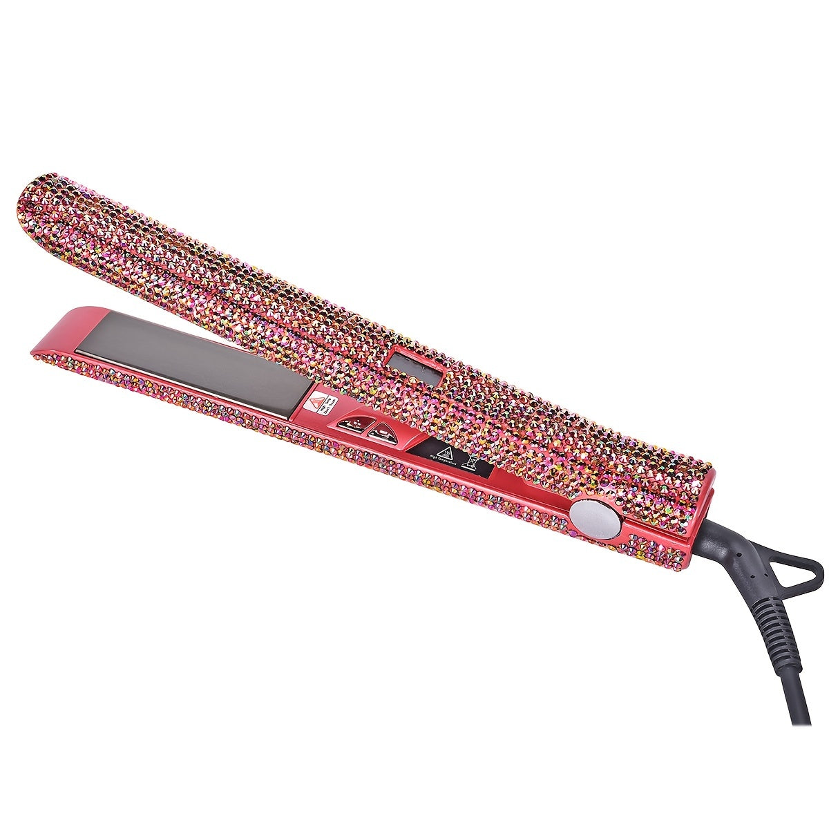Lisseur à cheveux Bling Rhinestone 2 en 1, fer plat et boucleur pour tous types de cheveux, professionnel, rapide, températures réglables, équipement de salon, fer décoratif, matériau résistant à la chaleur, lissage parfait