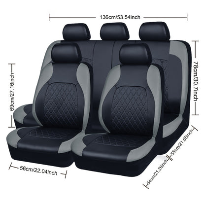Universal Fit PVC Leather Car Seat Covers for 5 Seats, Universal Car Seat Protection