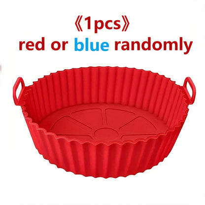 2pcs Square/rotundity Silicone Air Fryer Liner -8 Inches Reusable Air Fryer- Air Fryer Accessories - Air Fryer Insert for 4 to 7 QT Ovens And Microwave Accessories (red+blue), Air Fryer Oven Accessories, Chefman Air Fryer Acc