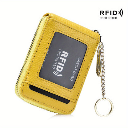[Porte-cartes RFID] Porte-cartes RFID décontracté, portefeuille multi-compartiments - Étui à cartes zippé simple