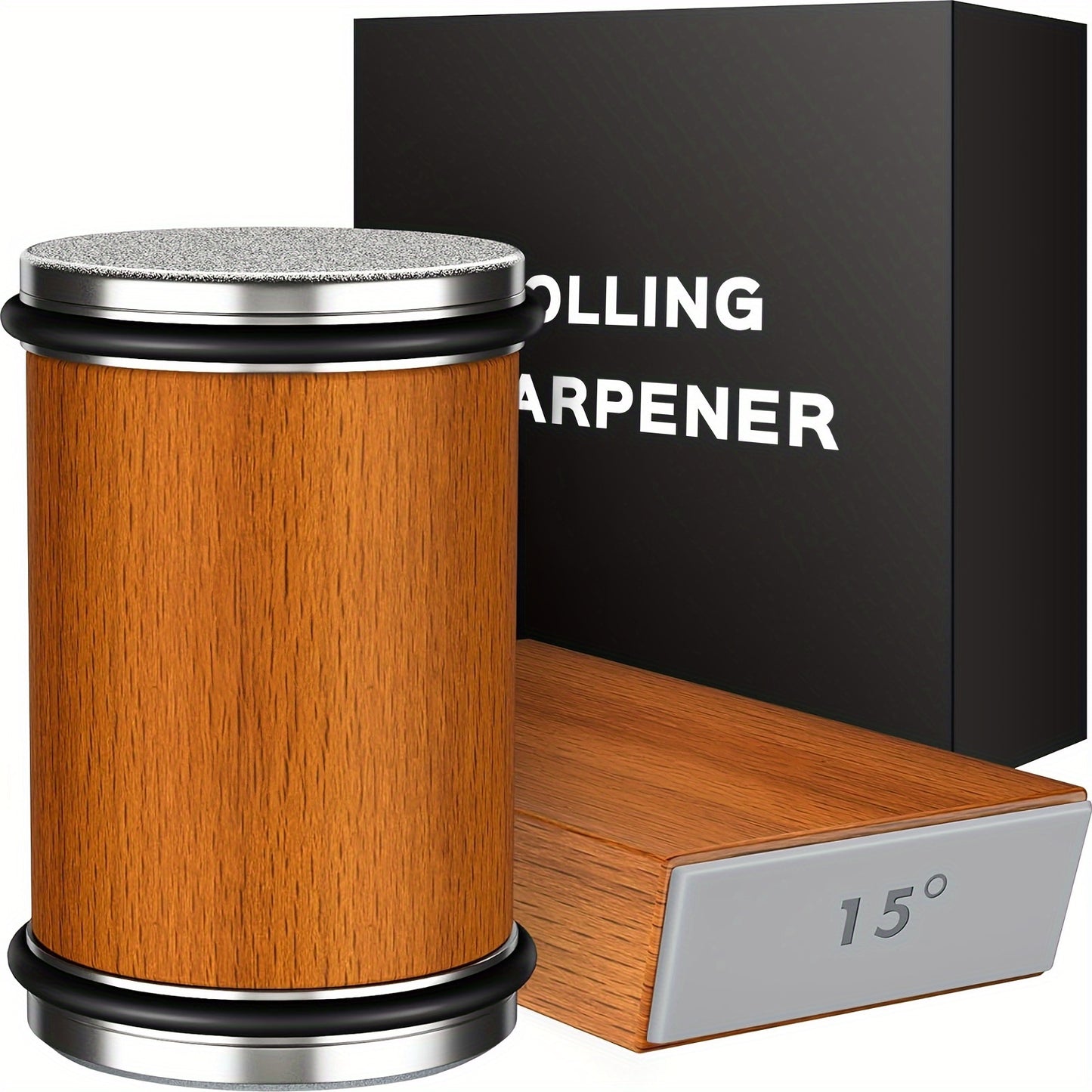Knife Sharpener Tool, Rolling Knife Sharpeners Kit, Kitchen Knivies Sharpener With Diamond And Ceramic For Steel, Knife Sharpening With 15 And 20°, Angle Base For Kitchen Knives, Selected Christmas Present For Kitchen Enthus