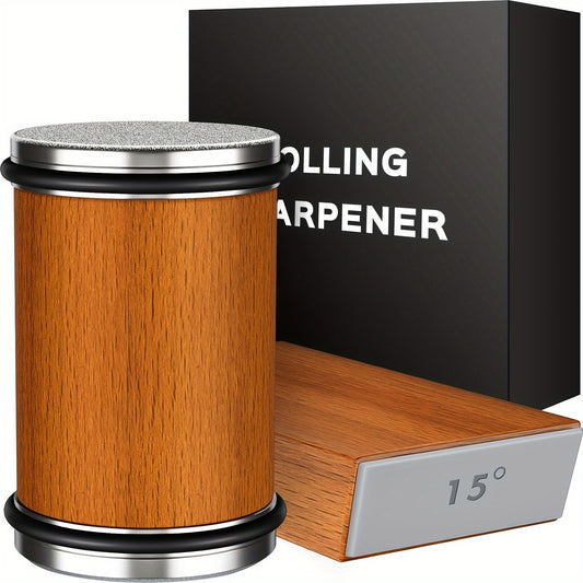 Knife Sharpener Tool, Rolling Knife Sharpeners Kit, Kitchen Knivies Sharpener With Diamond And Ceramic For Steel, Knife Sharpening With 15 And 20°, Angle Base For Kitchen Knives, Selected Christmas Present For Kitchen Enthus