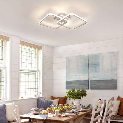 Modern Square Ceiling Light, LED Chandeliers, Aluminum Ceiling Light For Kitchen Dining Room Living Room Studio Office, 3000-6000K, Diameter Of Square Frame 11.42inch