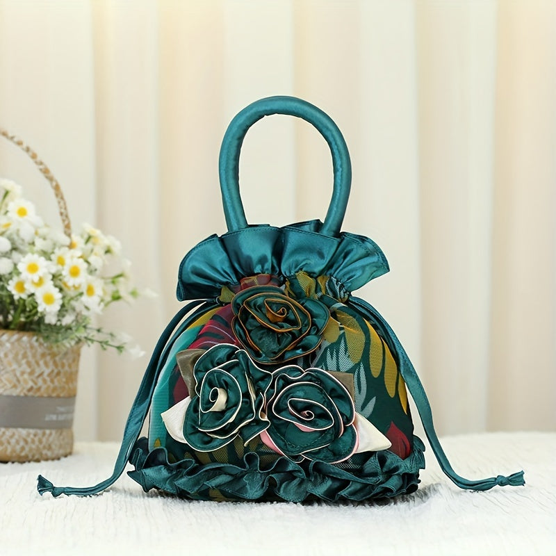 Handtasche mit Blumenmuster, trendige kleine Abendtasche, schlichte Handytasche, niedliche Beuteltasche