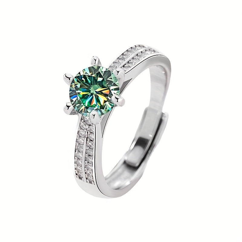 Tancise Original 925 Sterling Silber Ring Moissanit mit Zertifikat Feiner Schmuck Verlobungsringe für Damen