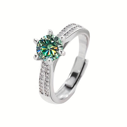 Tancise Original 925 Sterling Silber Ring Moissanit mit Zertifikat Feiner Schmuck Verlobungsringe für Damen