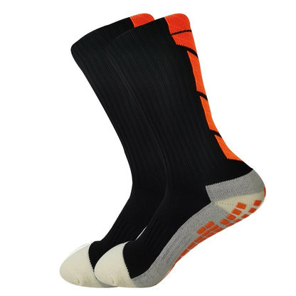 Rutschfeste, gepolsterte Fußballsocken mit Gummisohle – Anti-Rutsch-Trainingssocken mit rutschfester Traktion, Ganzjahres-Sportsocken für Fußball, Basketball, Laufen und Wandern
