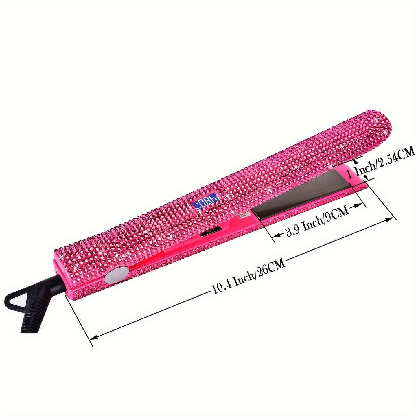 Lisseur à cheveux Bling Rhinestone 2 en 1, fer plat et boucleur pour tous types de cheveux, professionnel, rapide, températures réglables, équipement de salon, fer décoratif, matériau résistant à la chaleur, lissage parfait