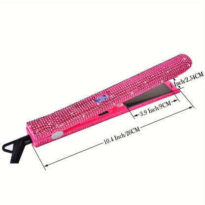 Lisseur à cheveux Bling Rhinestone 2 en 1, fer plat et boucleur pour tous types de cheveux, professionnel, rapide, températures réglables, équipement de salon, fer décoratif, matériau résistant à la chaleur, lissage parfait